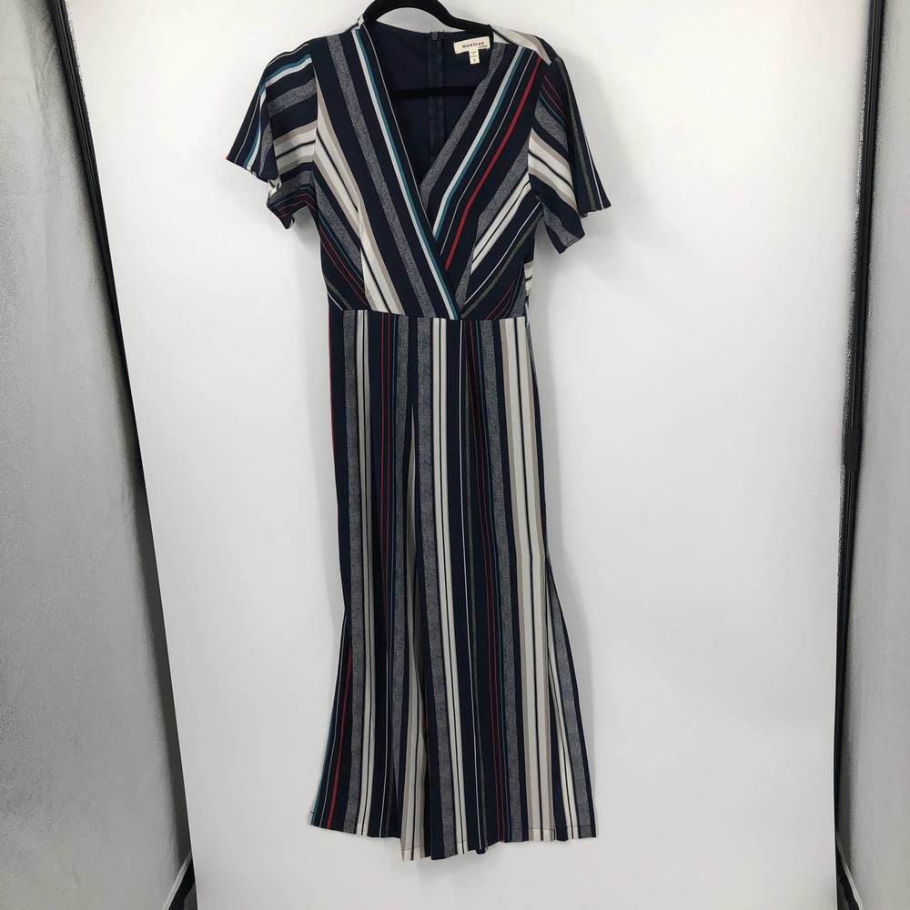 Monteau Striped Wide-Leg Jumpsuit Size Small